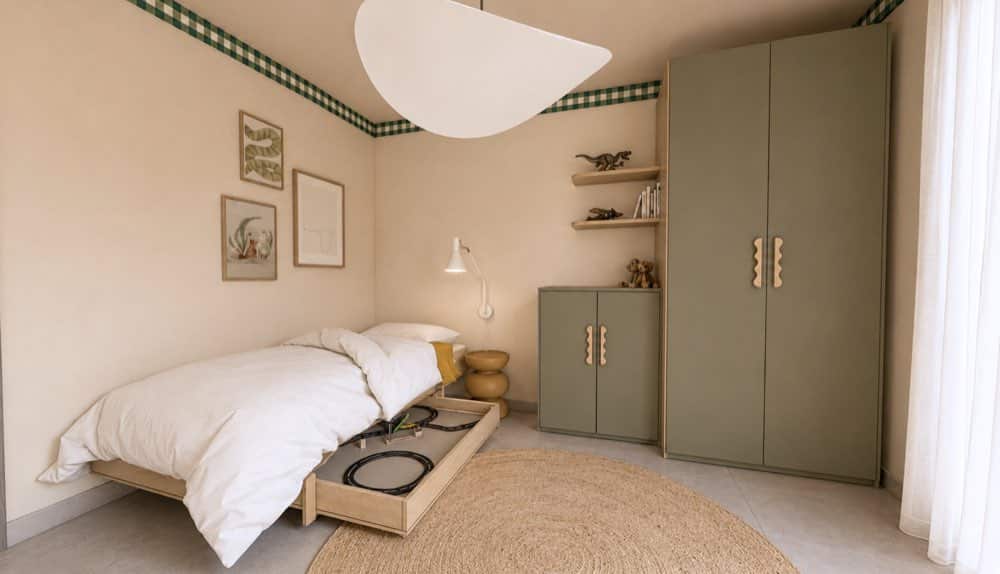 Projet Tim : décoration d'une chambre d'enfant, vue 3D Eodesign