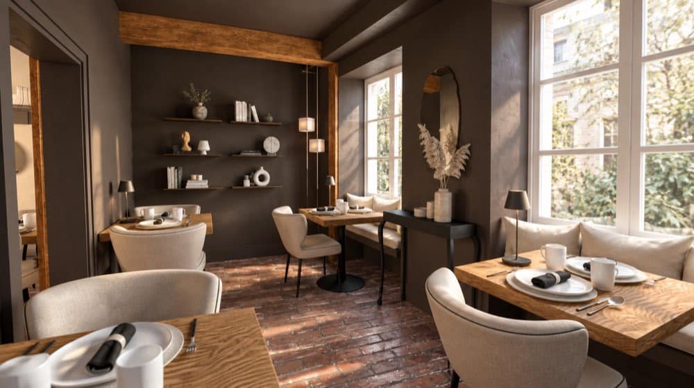 Rénovation d'un restaurant alsacien, vue 3D Eodesign